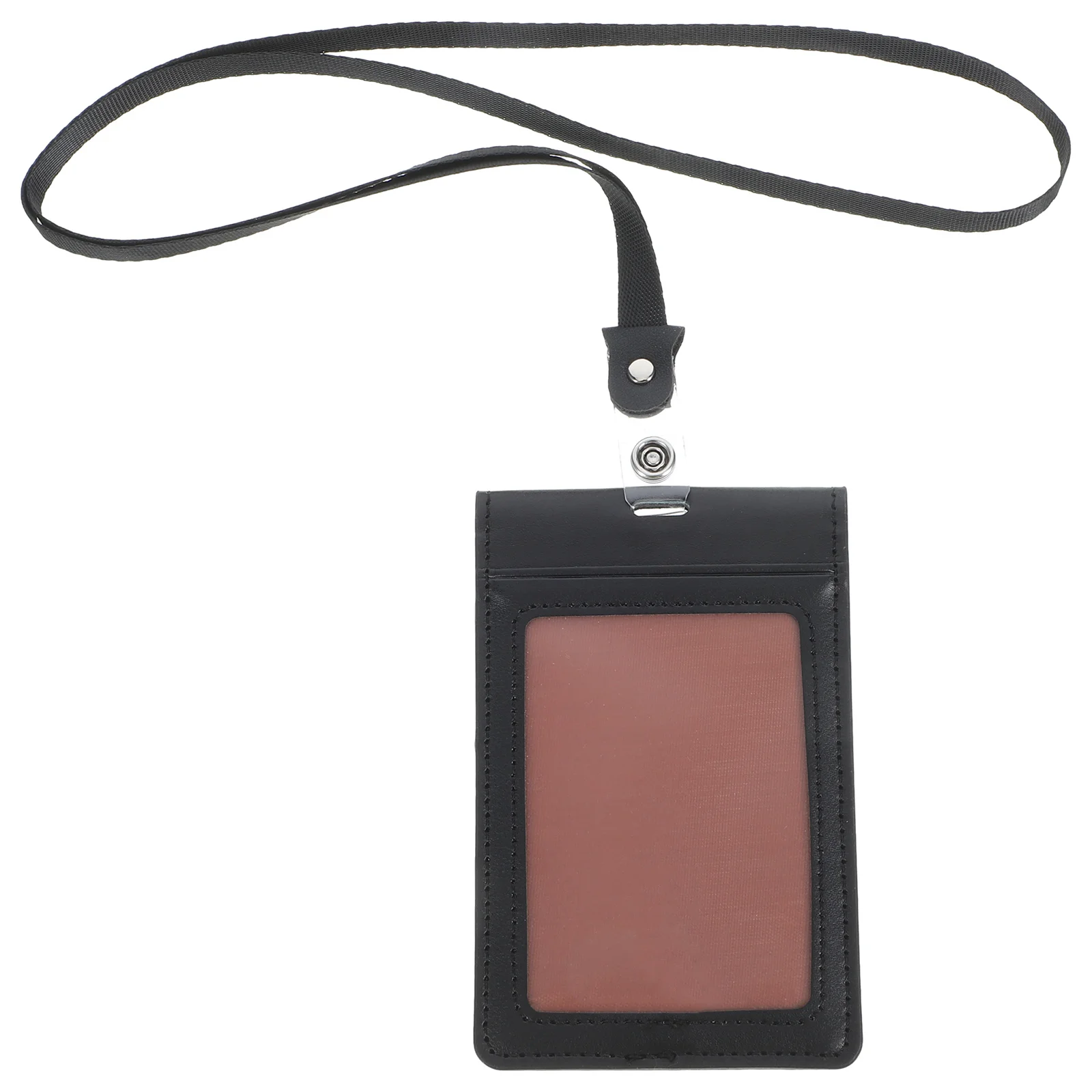 

1pc Magnetic Card Holder Pu Vertical Id Badge Cover For Work Cards, Nurse Office Sleeve, Portable Name Tag Holder,