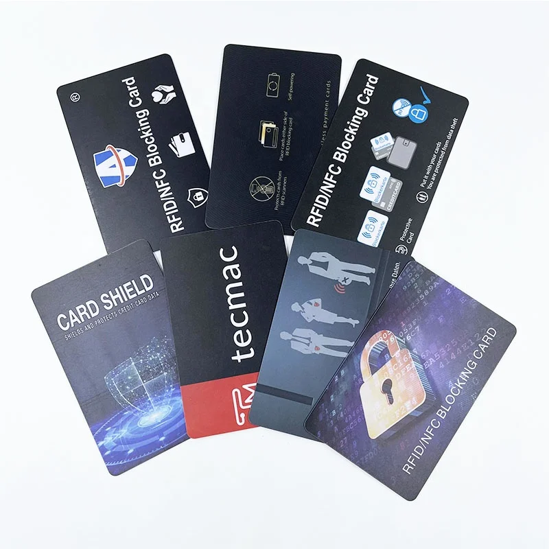 Custom 13.56mhz E-shield Protector Card Secure Credit Card Protector Rfid Blocking Card