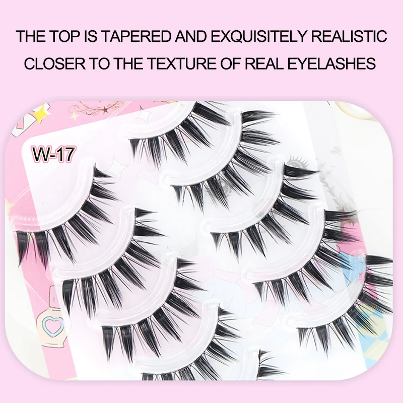 Pestañas Postizas Nuevas Tipo Ojo de Gato Naturales para Extensión, Cosplay, Maquillaje, Tiras Cruzadas, Hechas a Mano, Estilo Anime 3