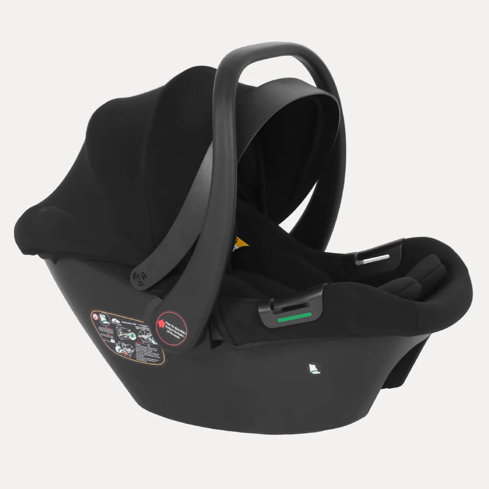 Siège auto pour bébé Babyvoyage noir avec base Isofix, protection solaire UPF45+, confortable, respi