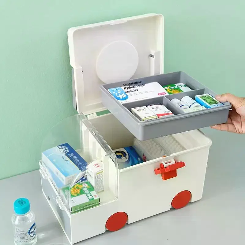 /YOV/Portable Ambulance Medicine Large Capacity Household Medicine Classification Sundries Storage Box Boxs