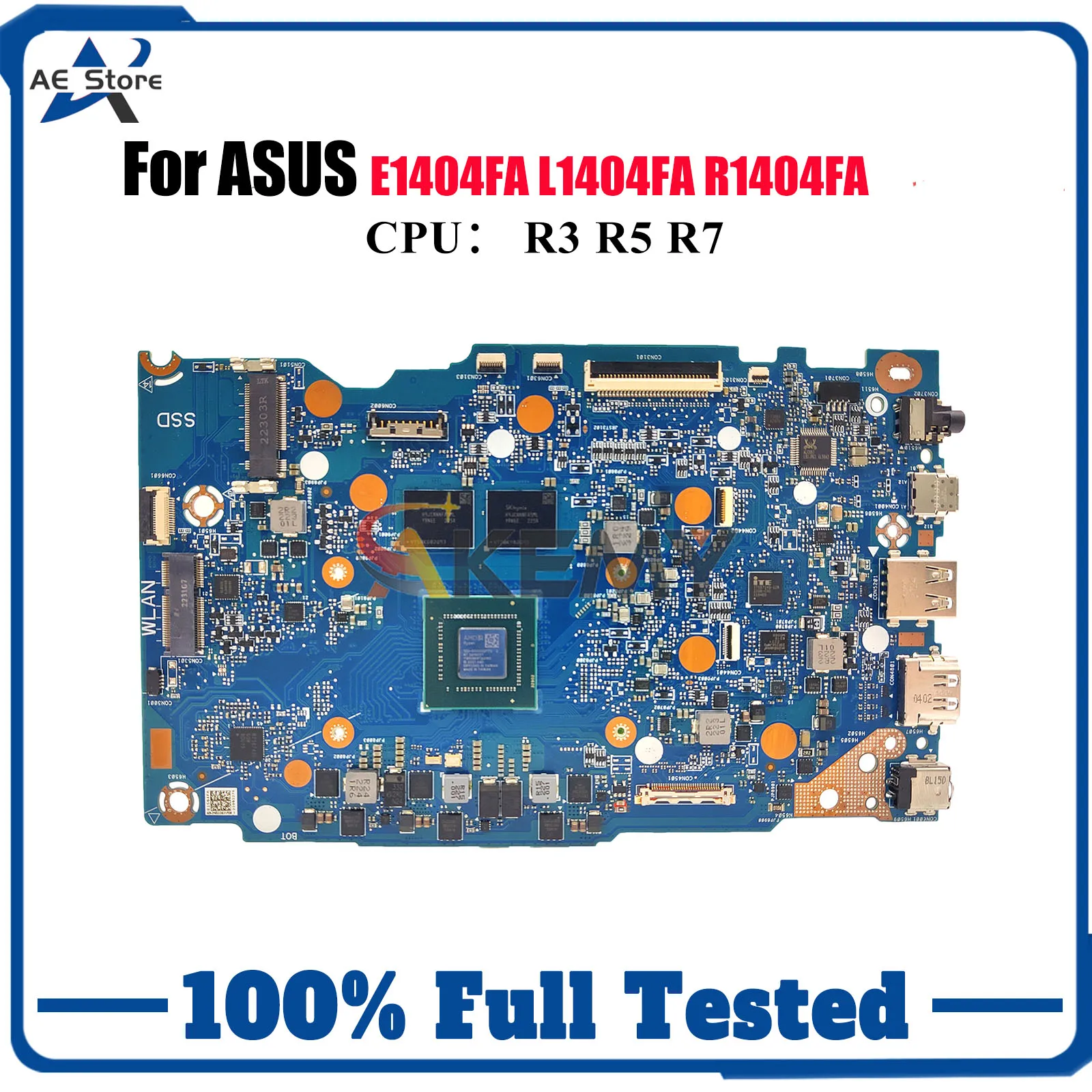 

E1404FA Материнская плата для ноутбука ASUS EeeBook E14 L1404FA E1404FA E1404F R1404FA Материнская плата с процессором R3 R5 R7 100% tests OK быстрая доставка