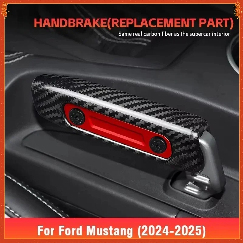 For Ford Mustang GT Real Dry Carbon Fiber 2024-2025 Interior Handbrake Replacement Part Decoration Modification Accessories