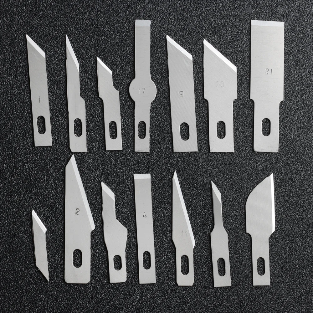 10Pcs Metal Craft Knives Blades Cutter Scalpel Knife Parts Non-Slip Engraving Hand Tools for Mobile Phone PCB Repair Accessories