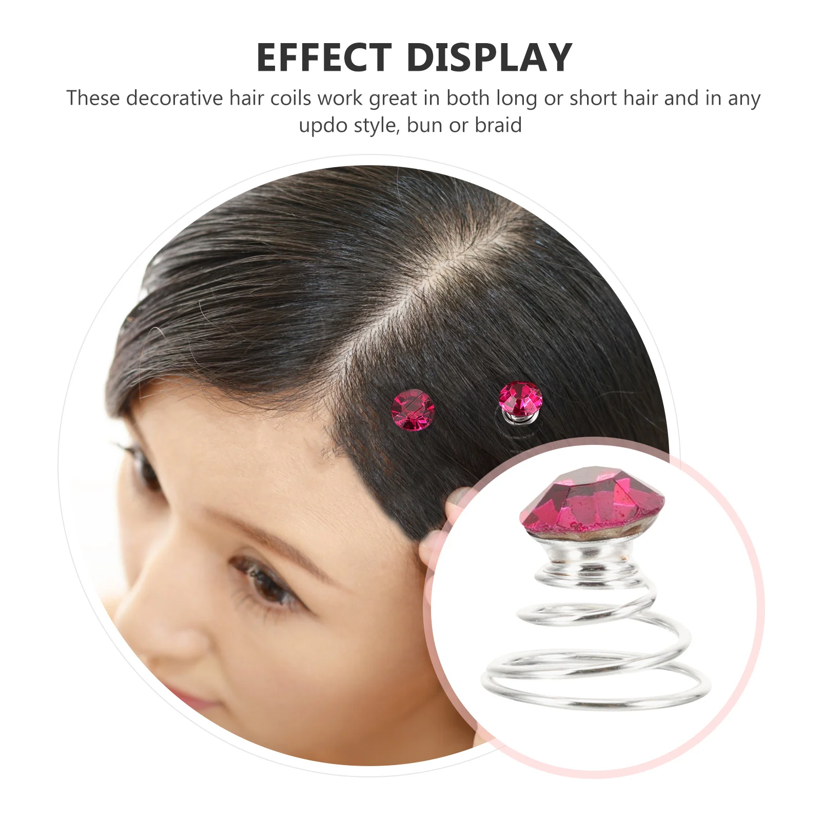 

12Pcs Spiral Metal Hairpin Rhinestone Coil Decorative Clips for Bridal Prom Party Birthday Coil Spiral Hairpin