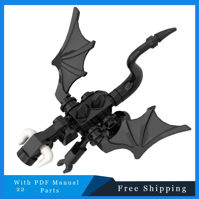 

22 шт. MOC крутой маленький черный дракон модель строительные блоки DIY сборка кирпичные игрушки набор для детей и взрослых рождественские подарки-сюрпризы