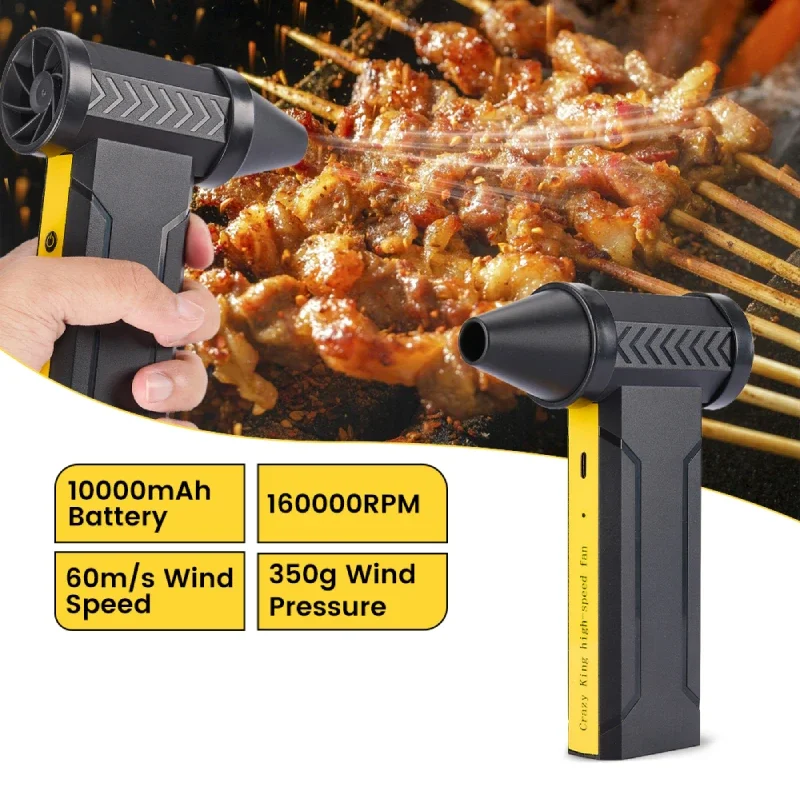 

160000 RPM Electric Air Blower Turbo Jet Fan USB Rechargeable High-Speed Brushless Motor Dust Blower for Electronics Cleaning