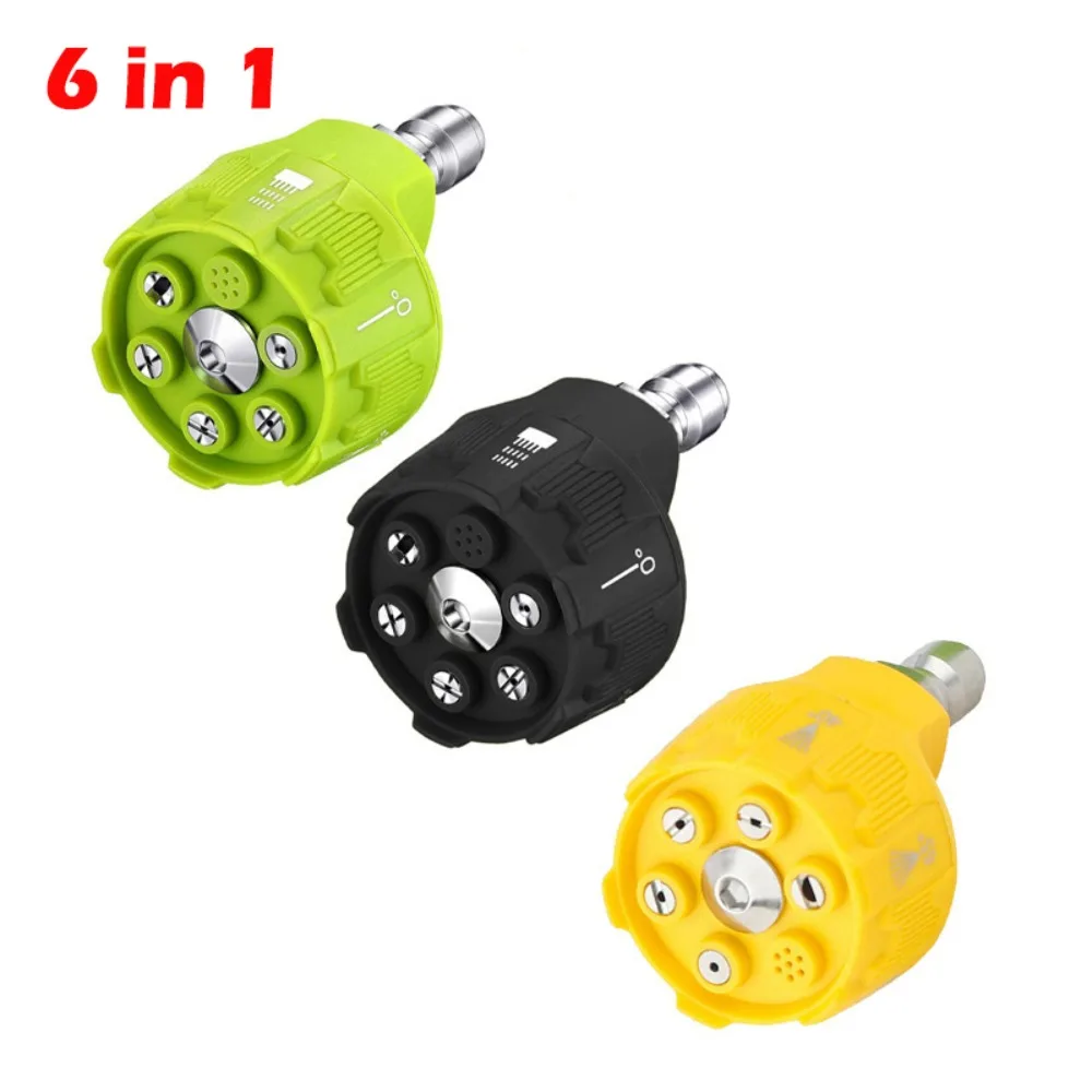 New 6in1 Pressure Washer Nozzle 1/4Inch Quick Connect Washer Nozzle Multifunctional Pressure Jet Spray Head