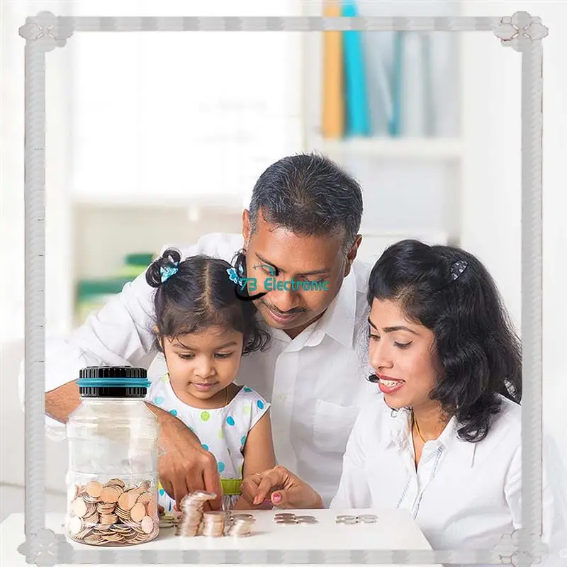 24-Hour Delivery 1 Piece Piggy Bank Coin Money Box Coins Storage Box Jar 1.8L Counter Electronic Digital LCD Counting C