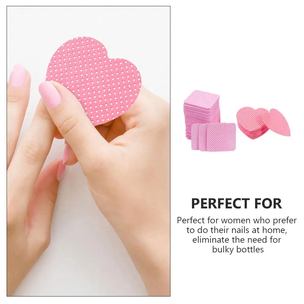 400枚入り ピンク ハート型 コットン グルー ワイプ ネイルパッド アルコール吸収 メイク落とし トラベルサイズ 糸くずの出ないコットンパッド ネイル