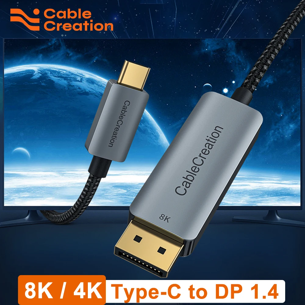 CableCreation USB Type C to DisplayPort Cable 4K@60Hz 2K 165Hz 2K 144Hz Type C to DP Cord Thunderbolt 3 4 For MacBook Pro Air