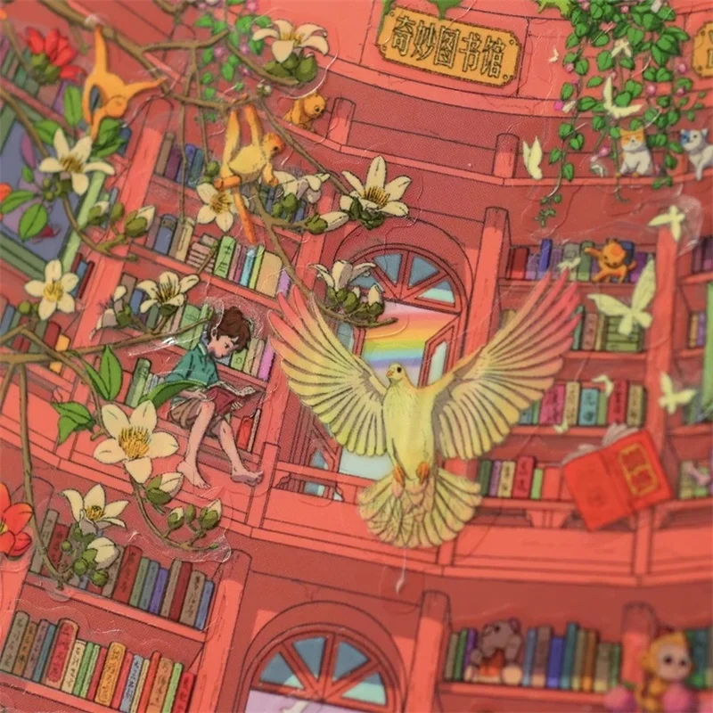 プラスサイズ 3D 漫画シーンステッカー DIY ポケットキャビンシーンスタッキングと貼り付けかわいい文具ステッカー子供フェスティバルギフト