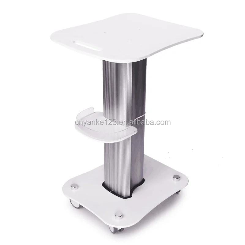 New Arrival 4 Wheels White Standing Trolley Beauty Machine Trolley For Salon Use