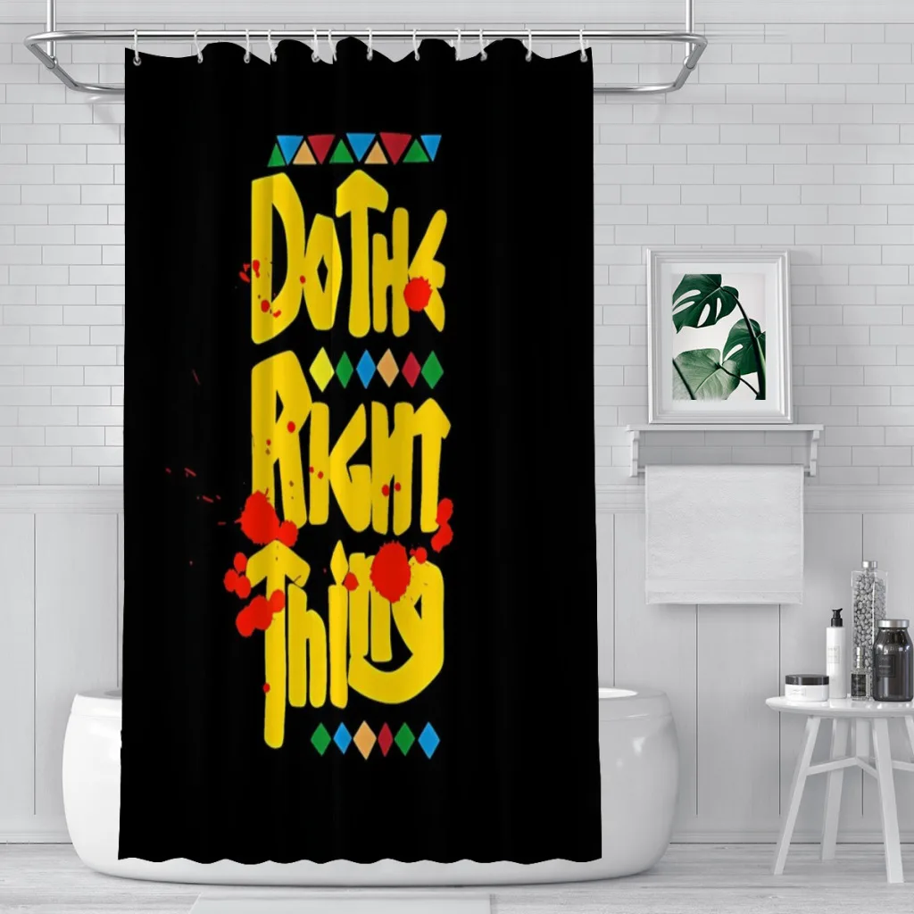 DO THE RIGHT THING BLOOD Shower Curtains HIP HOP Waterproof Fabric Funny Bathroom Decor with Hooks Home Accessories