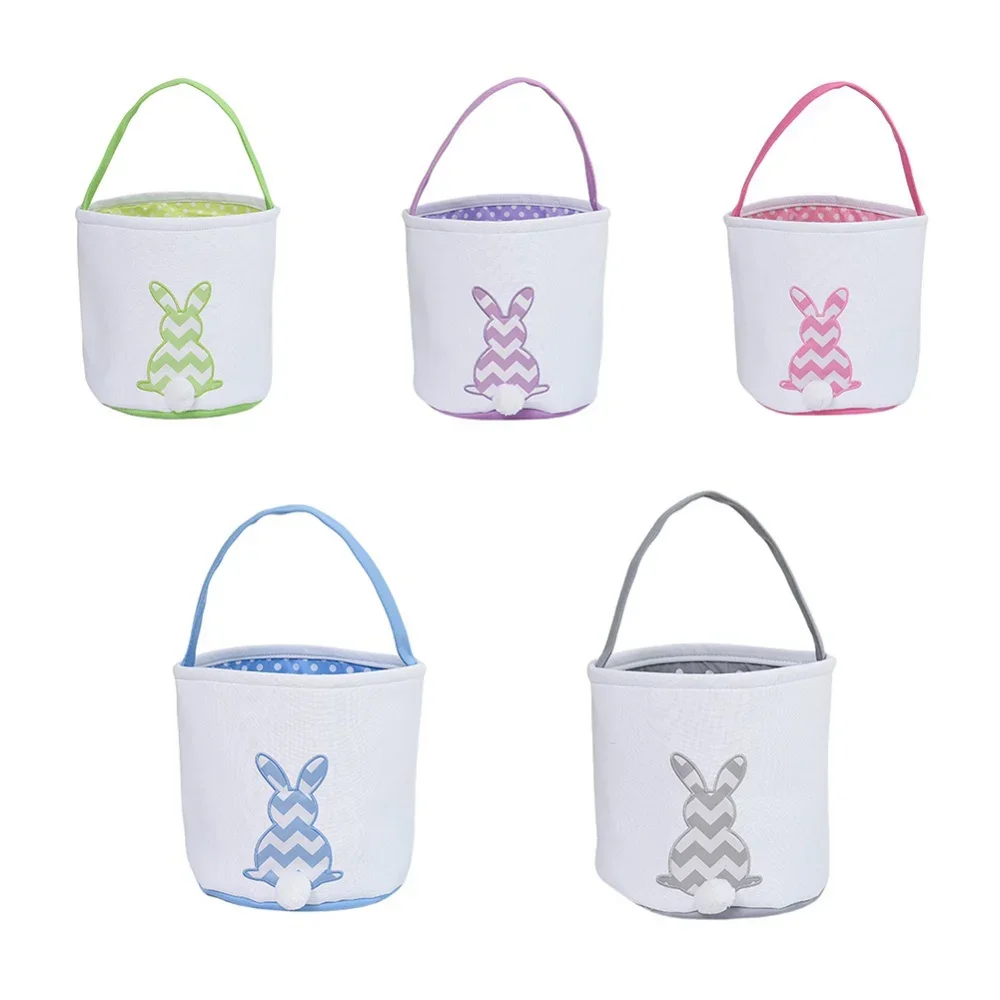 Easter Bunny Basket Canvas Handbag for Kids Festival Decoration