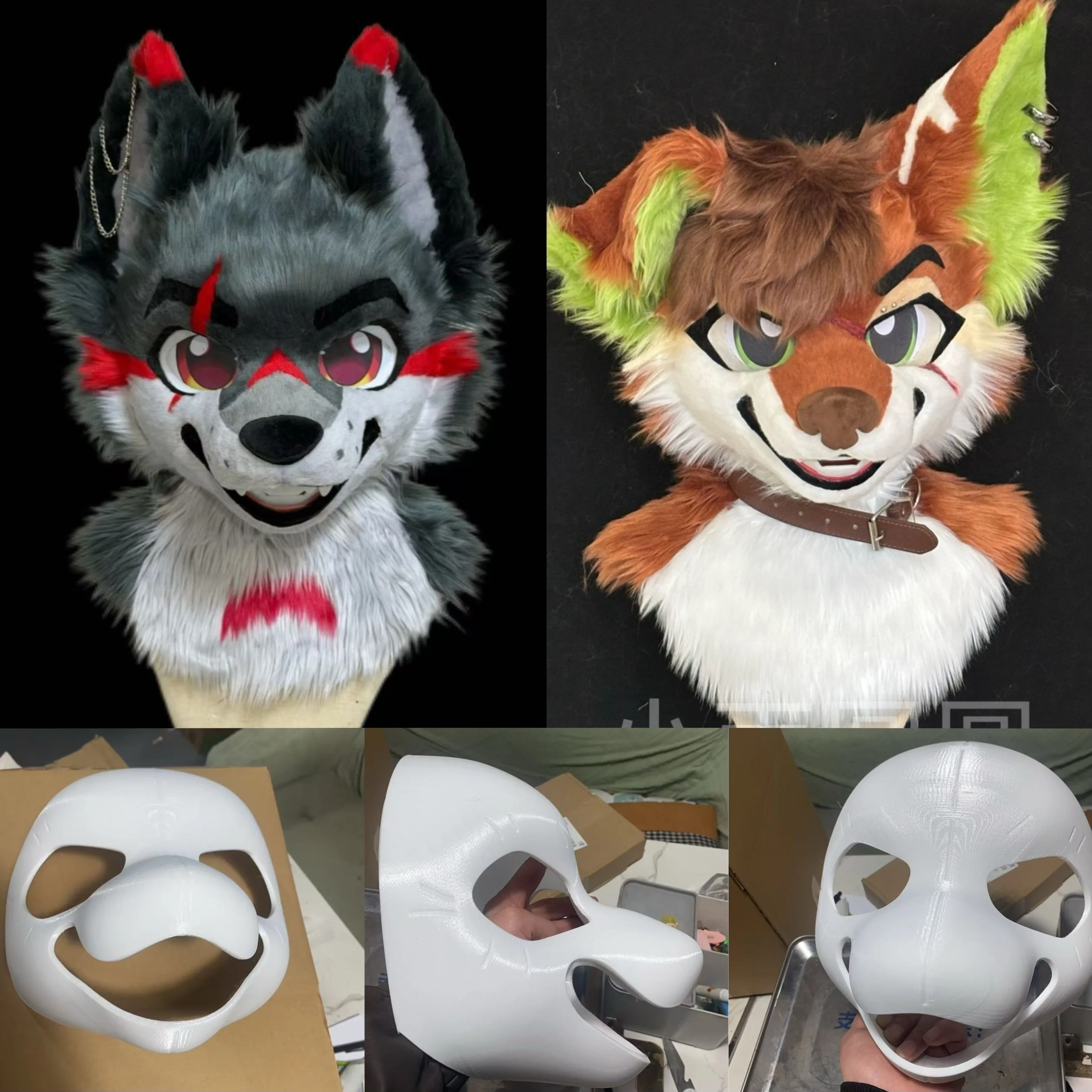 Kemono base Mask 3d Print Animal Skull Handsome fursuit American style Longnose Canine Skull Small Eyes cos Anime Accessories