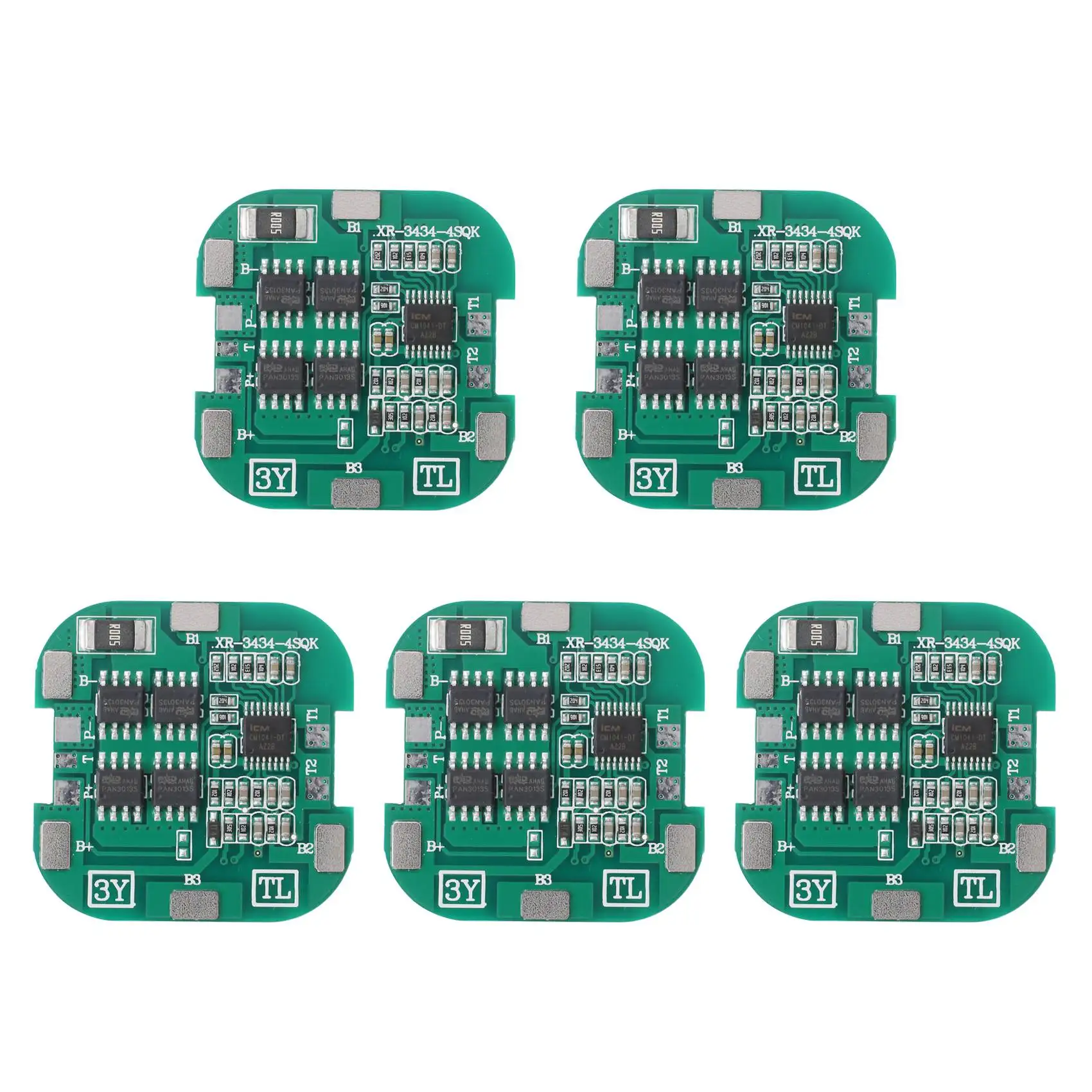 5 Pcs 4S BMS 8A 14.8V 18650 Li-Ion Lithium Battery Charge Board Square PCB Short Circuit Protection for Drill Motor