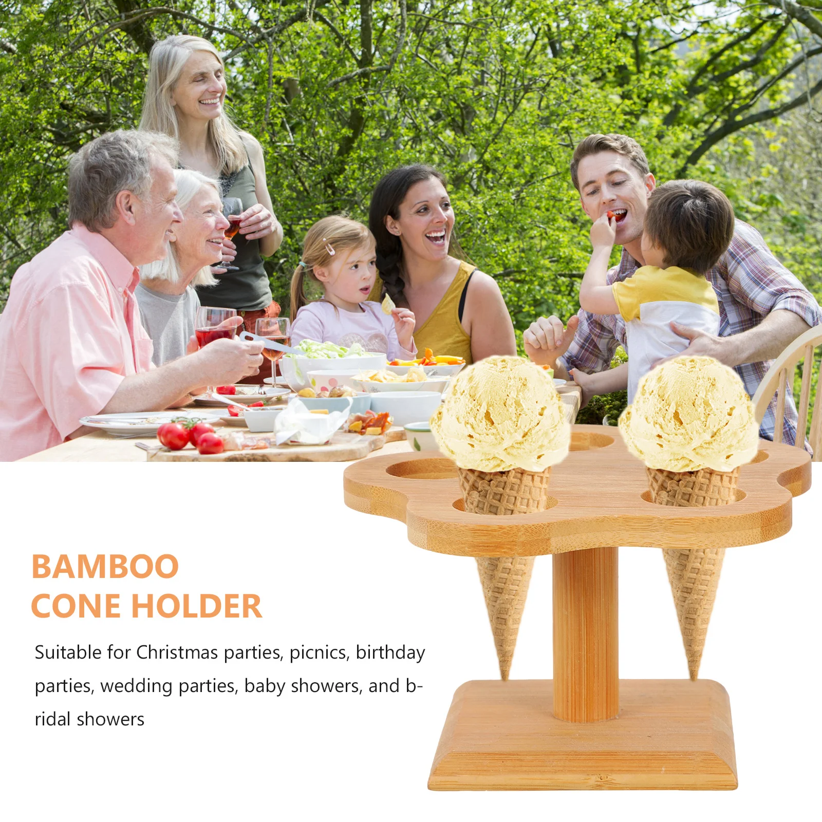 

1Pcs Bamboo Sushi Cone Holder Cone Rack for Cafes Restaurants Parties Ice Cream Food Display