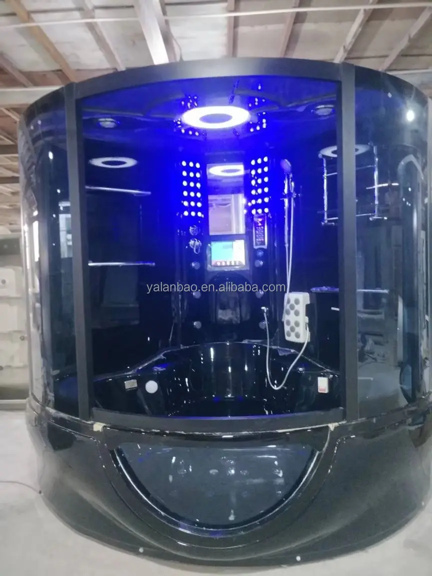 Enclosed Indoor Rectangle Acrylic Steam Shower Room Modern Hydromassage Bathtub Freestanding Whirlpool Nozzle System Apartment