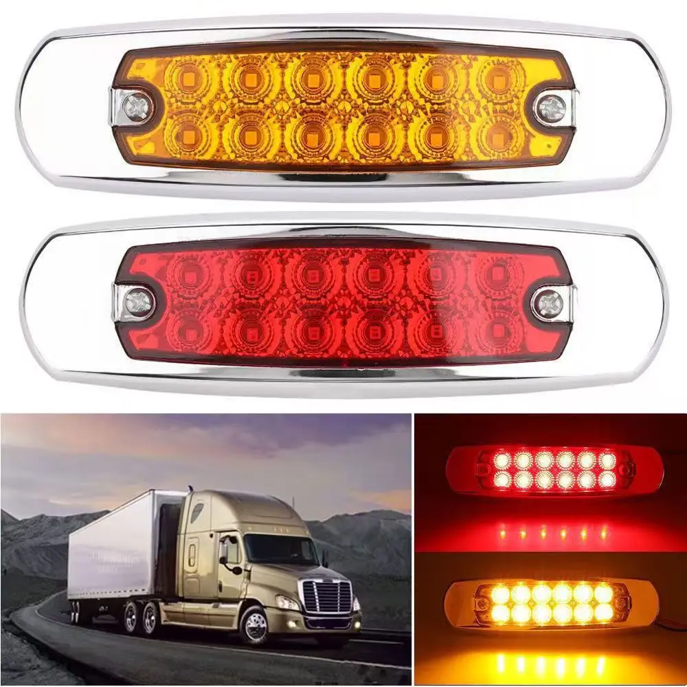 12V 24V Car LED Side Marker Indicators Lights Taillight Trailer Lorry Caravan Bus Van For Boat Waterproof Brake Warning Light