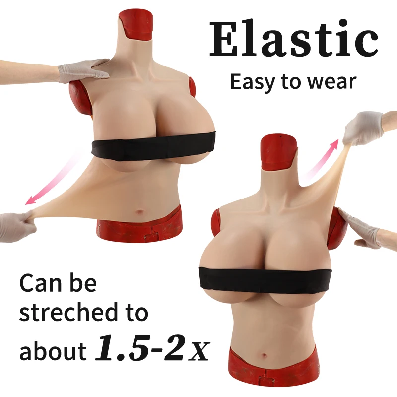 Silicone Realistic Big Boobs Natural Female Fake Huge Cups Breast Forms For Man To Woman Half Body Cosplay Drag Queen