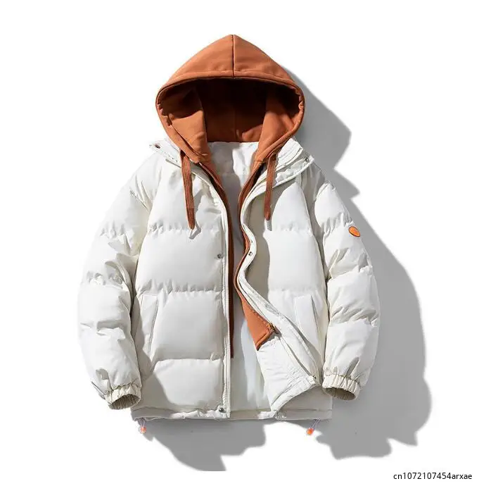 Veste d'hiver surdimensionnée pour femme, manteau rembourré en coton, pardessus décontracté, parkas courtes à capuche, mode féminine, 2023 duvet