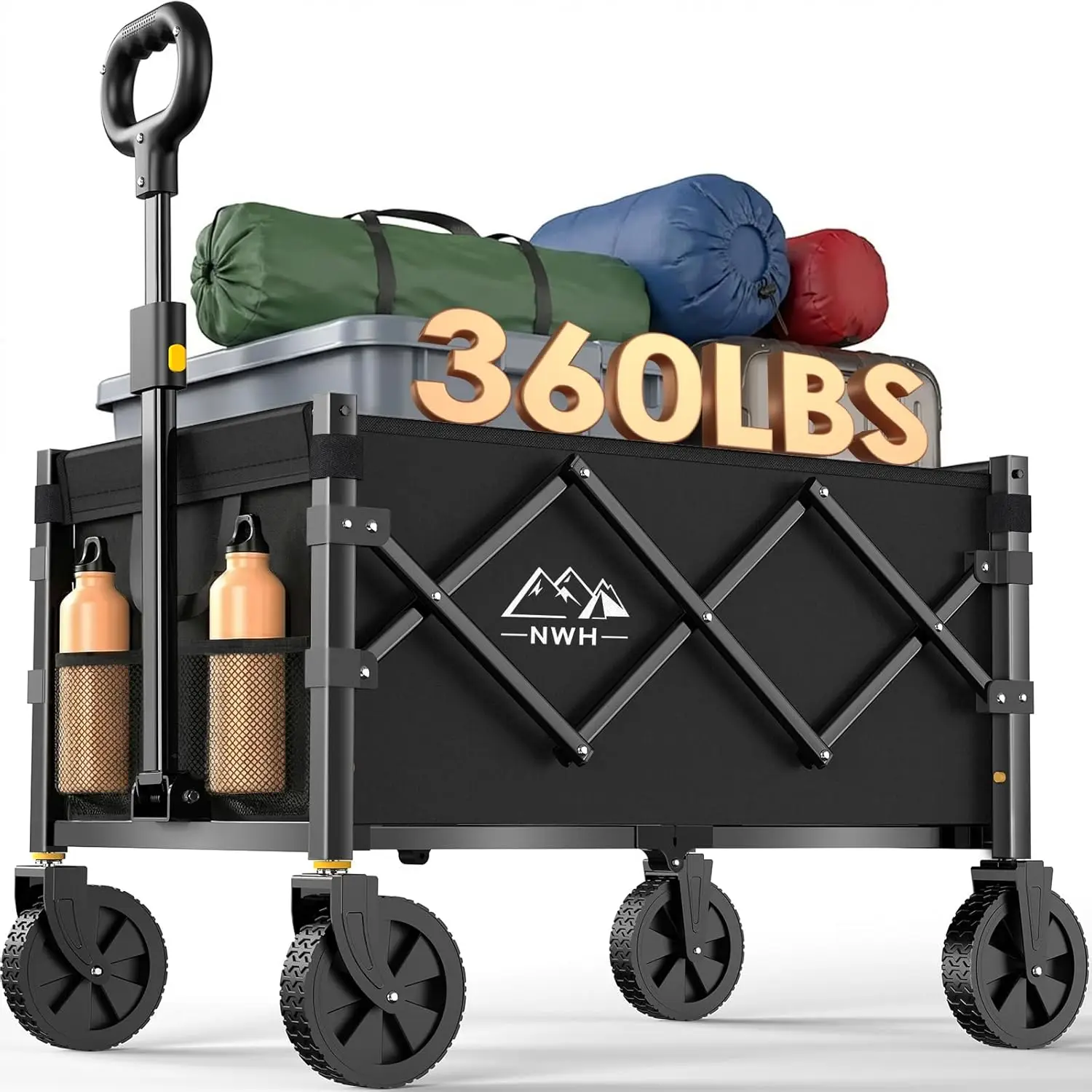 

Складная тележка-вагончик на колесах, грузоподъемность 360 фунтов, портативная, складная, для тяжелых грузов