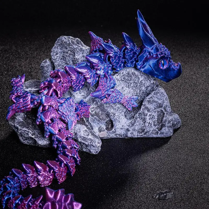 3D Printed Magic Dragon Movable Joint Fidget Toy Rotatable Articulated Office Desktop Ornament Adults Kids Halloween Toy Crafts