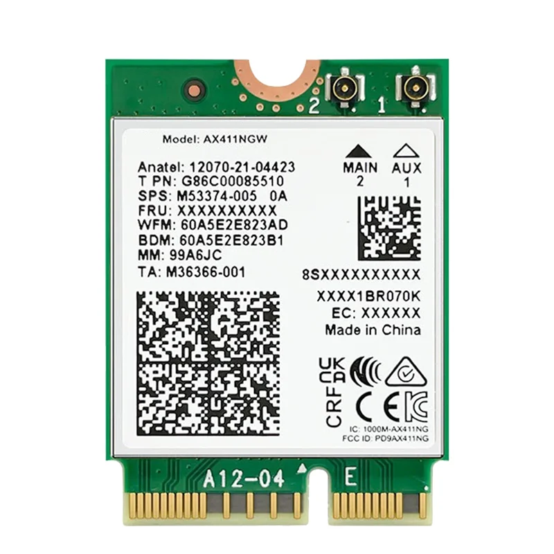 Y06A For AX411 WiFi Card WiFi 6E CNVio2 Bluetooth 5.3 Tri-Band 5374Mbps Network Adapter for Laptop/PC Win10/11-64Bit