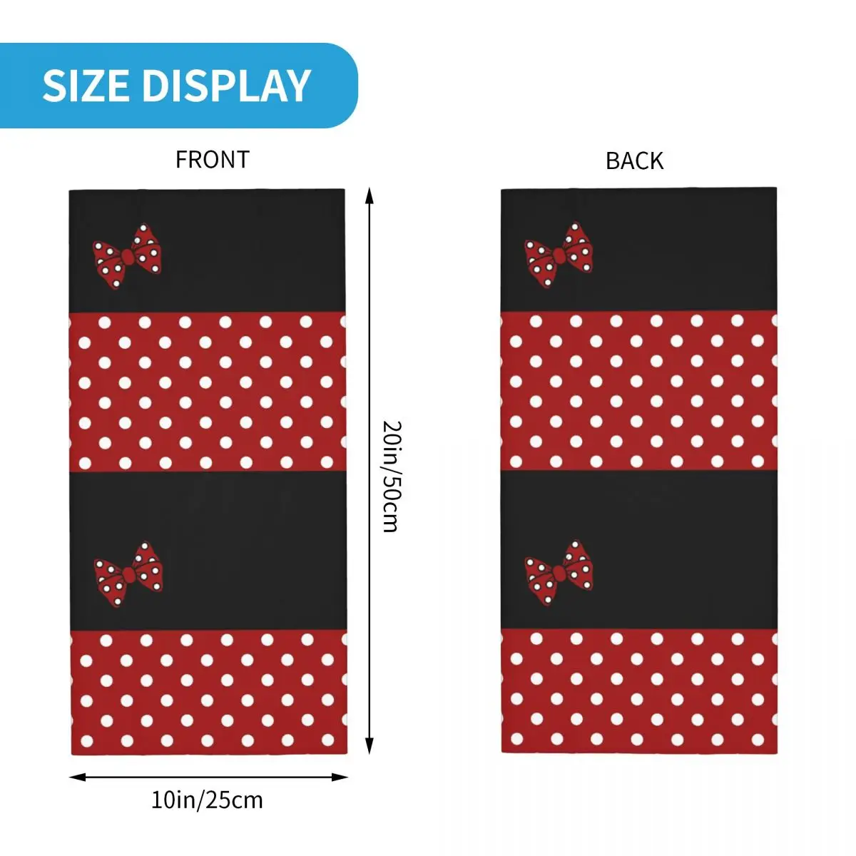 Cartoon Minnie Polkadots Bandana Neck Gaiter for Ski Hunting Men Women Wrap Scarf Anime Animated characters Balaclava Warmer