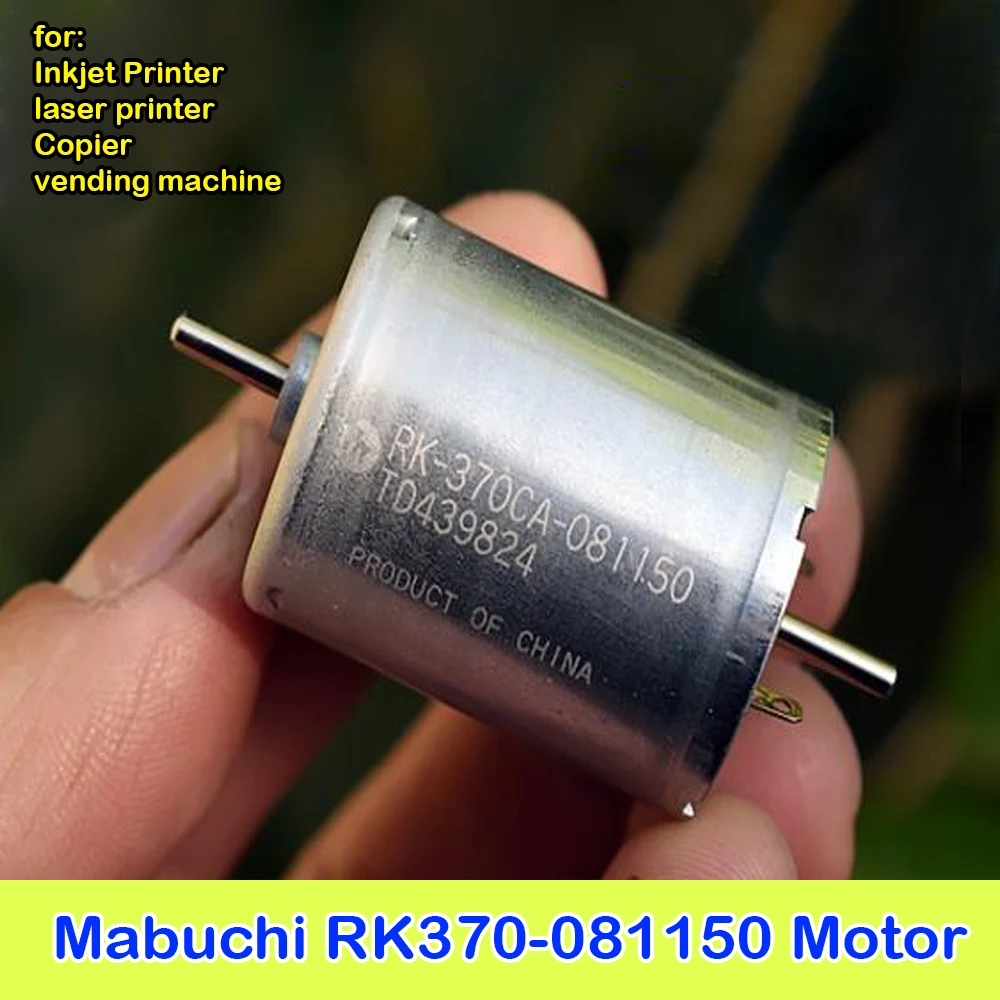 Mabuchi RK370-081150 Motor DC 12V-24V 3450RPM Dual Shaft Carbon Brush Low Speed for Inkjet Laser Printer Copier Vending Machine