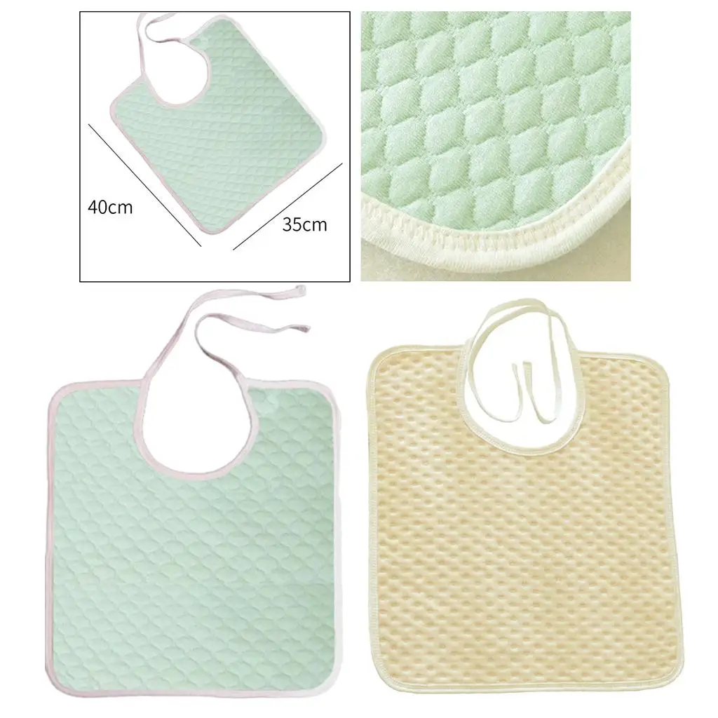 Washable Cotton Adult Bib Waterproof Mealtime Protector Disposable Adult Bibs Eating Back Aprons Cloth Protector Washable