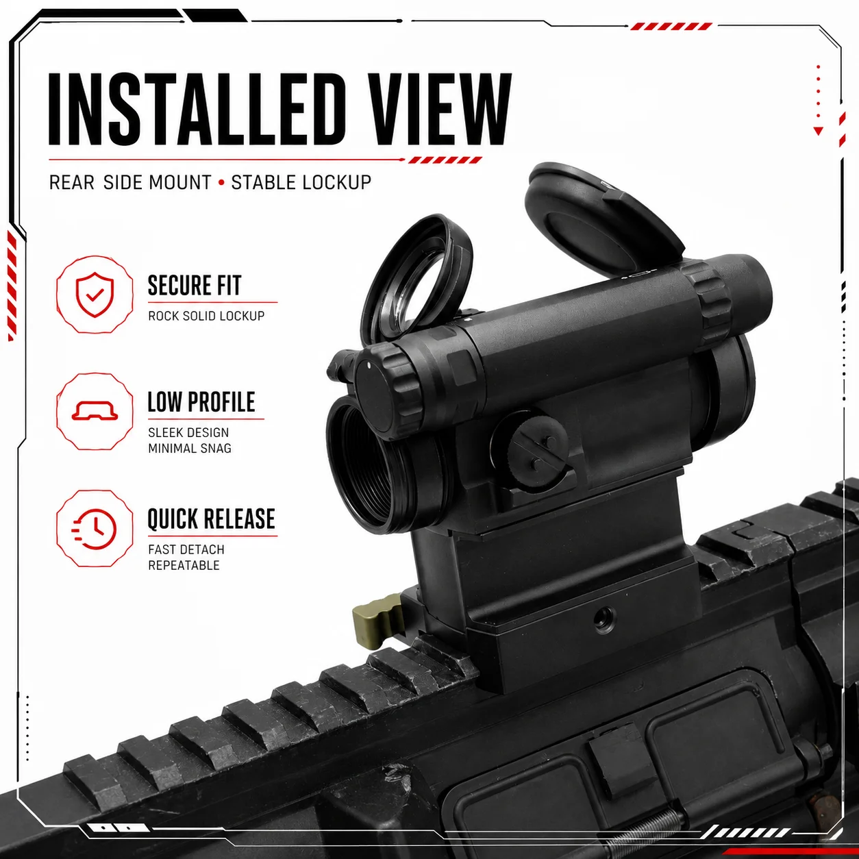 New EvolutionGear AIM Red Dot Sight Tactical 5-Style Hunting Optic Sight with Mounts 1.57/1.93inch w Full Markings CNC Aluminum view 5