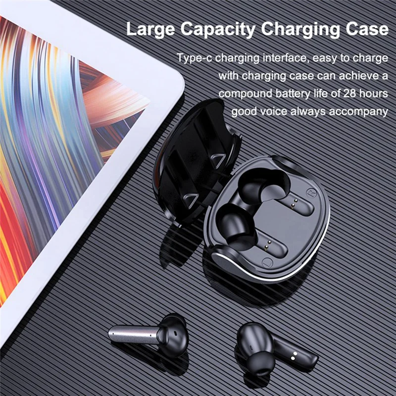 -AT52 ANC Wireless Bluetooth Earphone Noise Cancelling Bluetooth Headphone Double Wheat ENC HD Call Earbuds Mode