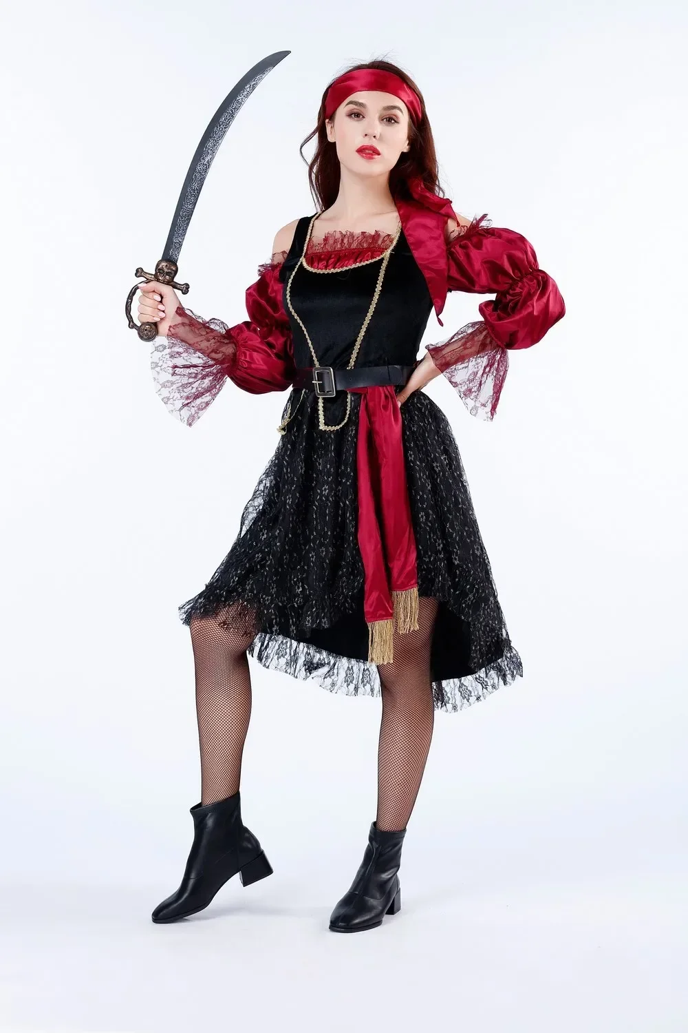 Costumi da capitano pirata Uomini adulti Costume da pirata Set cosplay per le donne Festa di Halloween Pirati Vesti Carnevale Plus Size Fancy