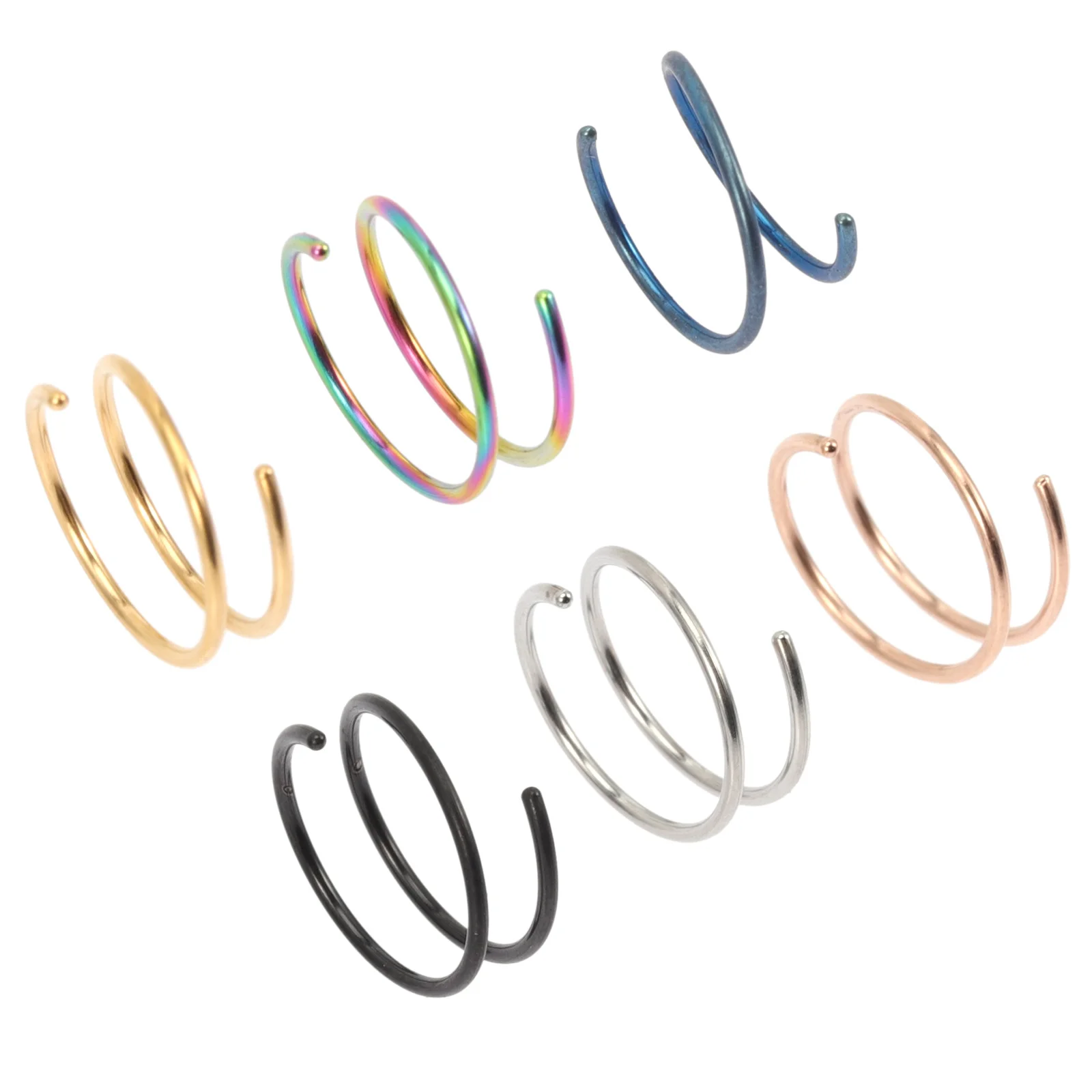 

6Pcs Nose Rings Hoops Double Hoops Fashionable Ear Decorations for Women Delicate Meaningful Gifts Christmas Birthday