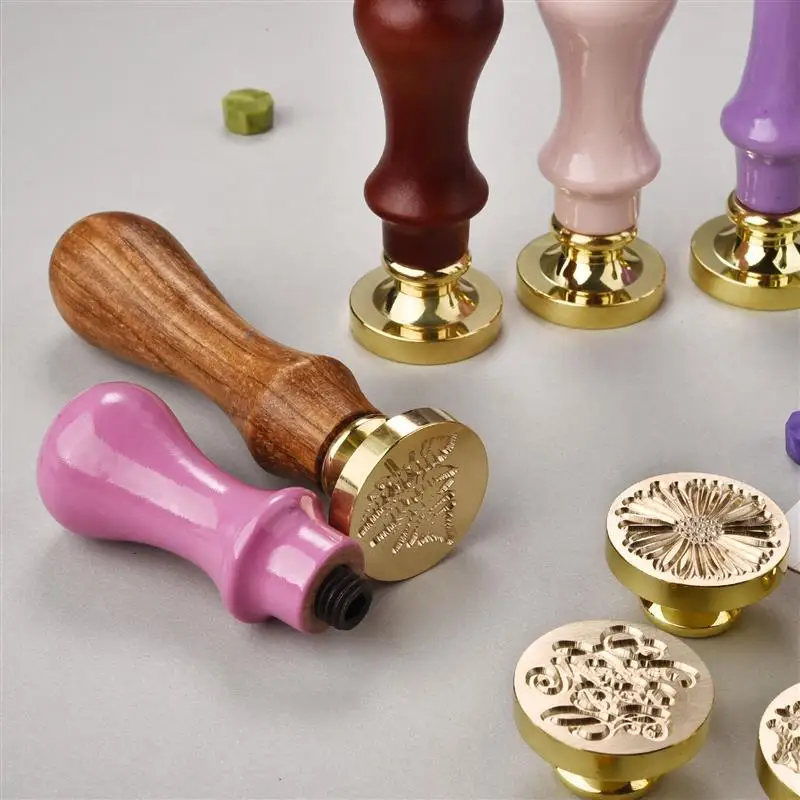 Retro Seal Stamp Wood Handle For Wax Antique Sealing Wax Stamps Handle Wedding Invitations Cards DIY Handmade Scrapbooking