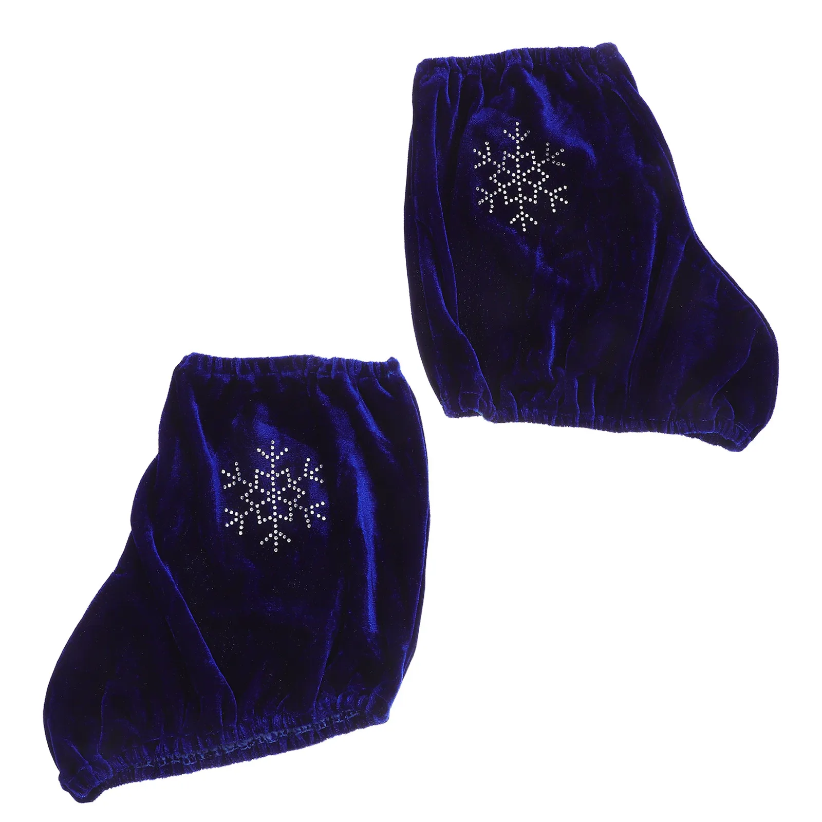 

1 пара элегантных синих чехлов для фигурных коньков с блестящими стразами для защиты и тренировок на коньках среднего размера