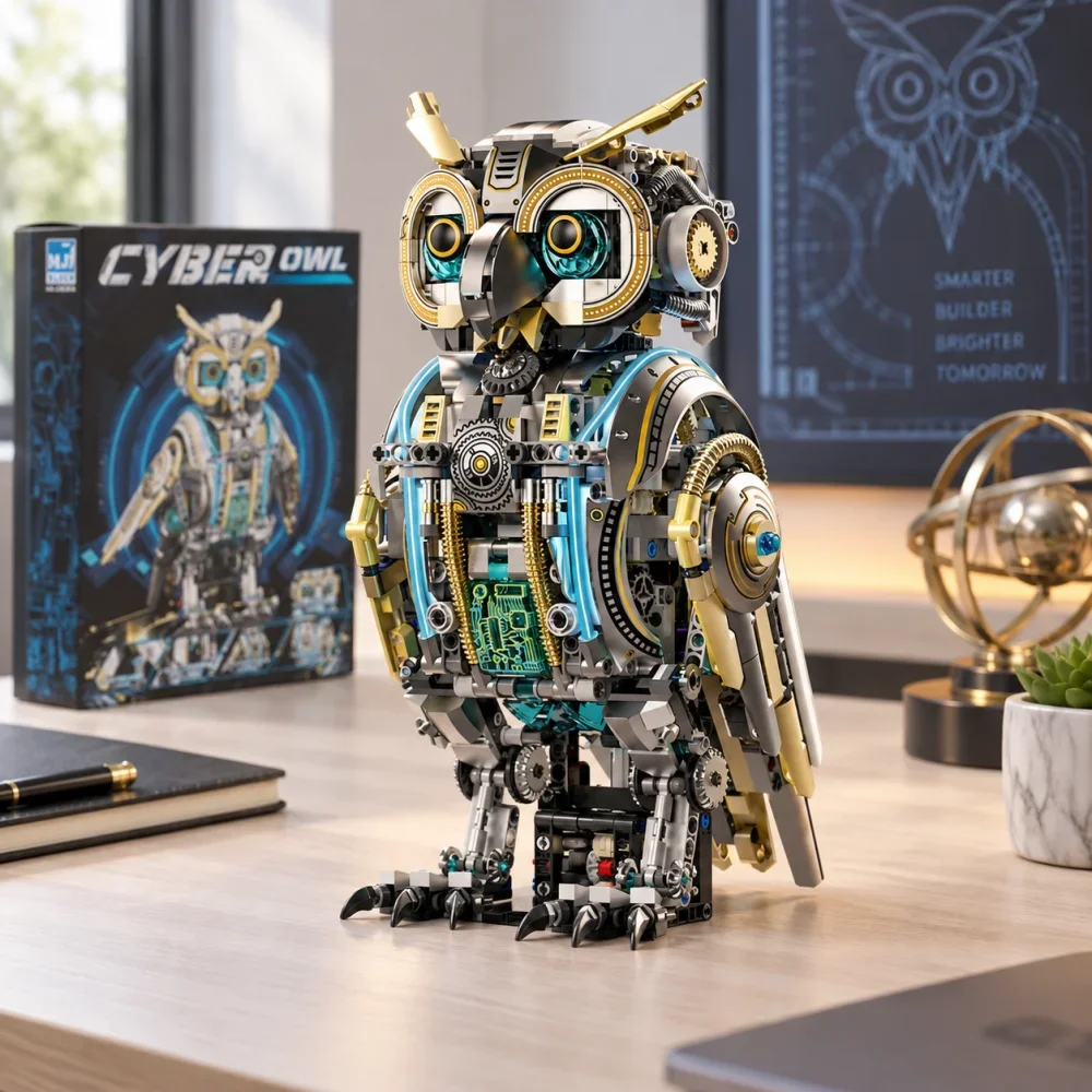 technical-mechanical-bionic-owl-building-blocks-moc-movable-model-with-light-creative-desktop-decor-holiday-gift-kids-1296pcs