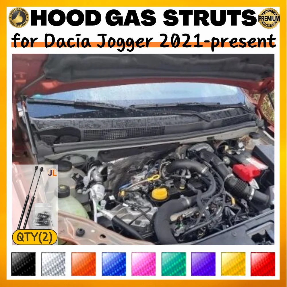 

Qty(2) Hood Struts for Dacia Jogger 2021-present Front Bonnet Modify Gas Springs Shock Absorber Lift Supports Dampers