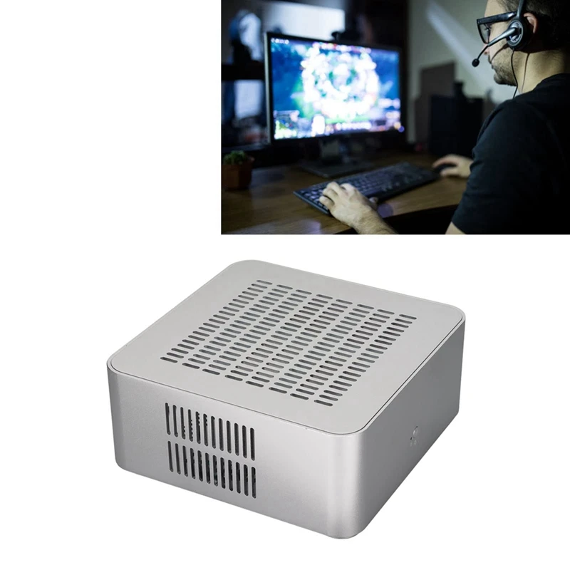 Boîtier en aluminium pour ordinateur de bureau, petit boîtier pour PSU HTPC Mini-ITX, 2 ports USB 3.0