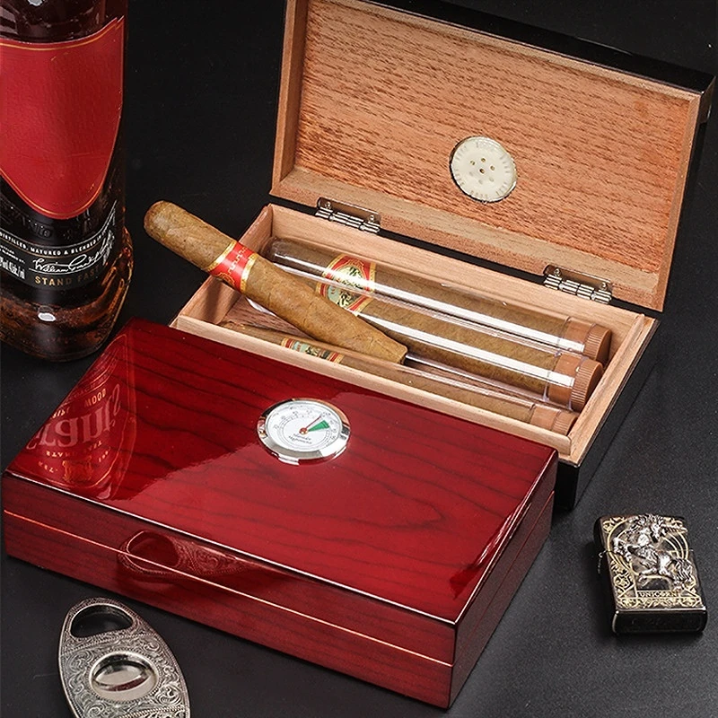 Cederhout Sigaar Box Case Sigaar Humidor Box Case Sigaar Luchtbevochtiger Hygrometer Sigaar Humidor Sigaren Box Sigaar Opbergdoos Case