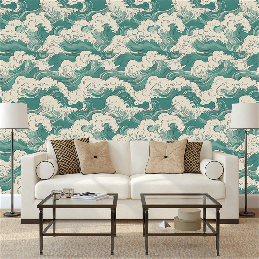 Custom Modern minimalist blue sky white clouds mural wallpaper children's room background photo wall paper home decor stickers