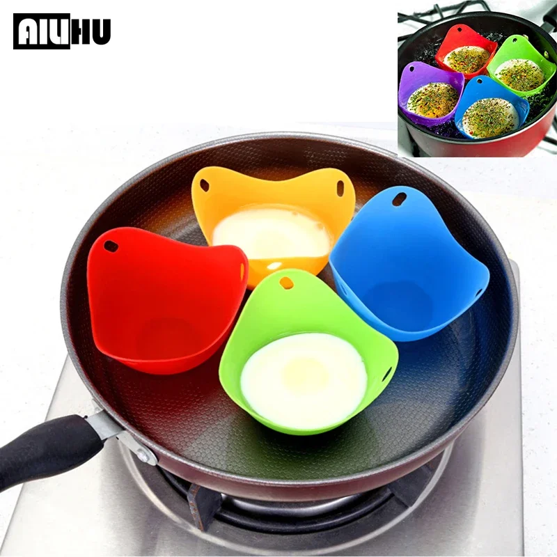 4PCS/Set Kitchen AccessoriesSilicone Eggs Poacher Creative Tools Egg Mold Bowl Poaching Pods Eggs Cooking Kitchen Gadgets