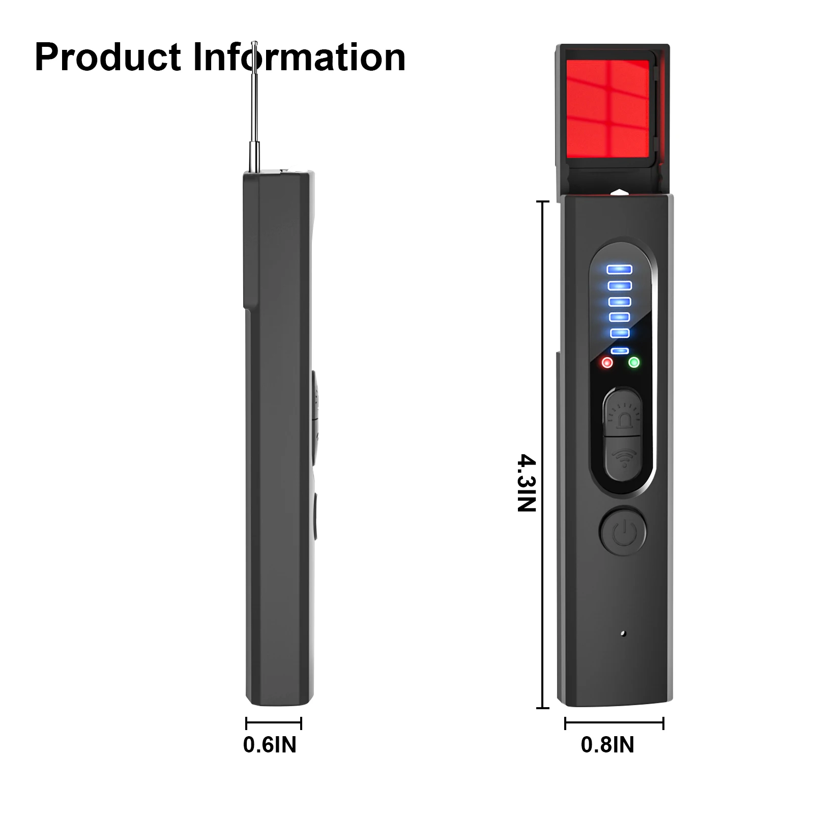 Newly upgraded smart detector to accurately detect mobile devices, laser detection to prevent eavesdropping and prevent position