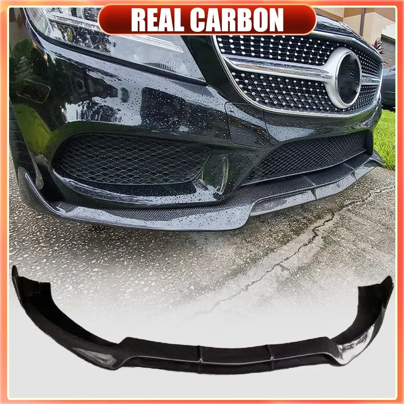 

For Benz W218 CLS400 CLS550 Sport 2016UP REAL CARBON Front Bumper Lip Spoiler Car Accessories