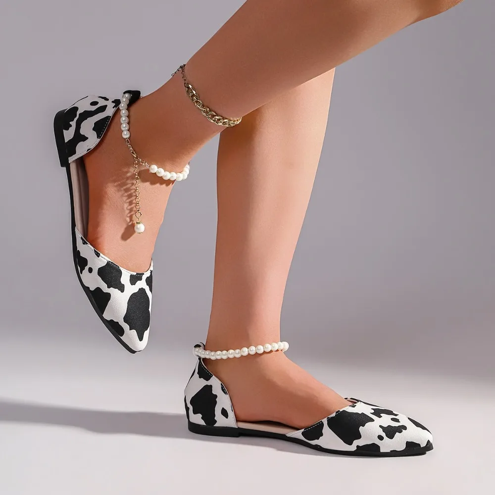 2026 New Women's  Flats Unique  Sexy Pointed Toe Ankle Buckle Designer Shoes Comfortable Elegant Party Dress Shoes