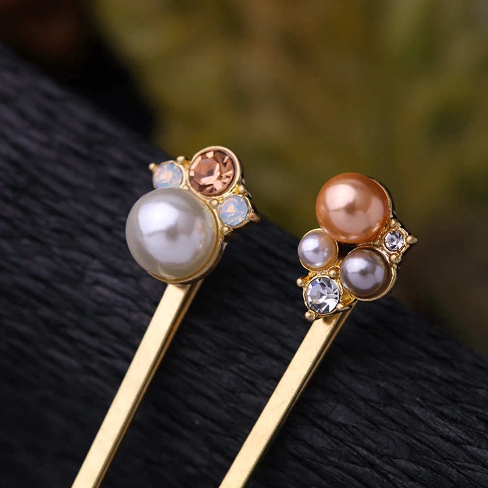 

6pcs Clip Set Girls Headwear Pearl Rhinestone Charming Accessories Wedding Party Styling Tools for Thick Thin Hair Curly