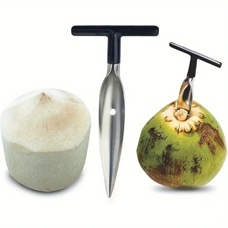 1pc Stainless Steel Coconut Opener for Outdoor Camping, Portable Coconut Knife Coconut Punching Tool Coconut Drilling Tool