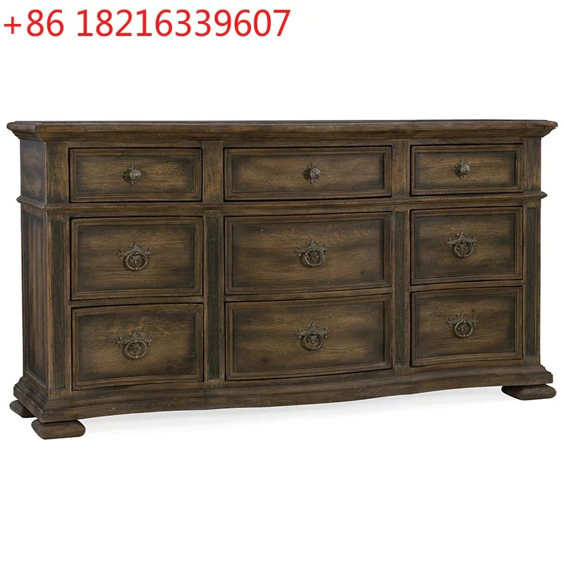 

Деревянный дубовый шкафчик для спальни в американском стиле, ретро-шкаф с девятью ведрами, шкафная мебель